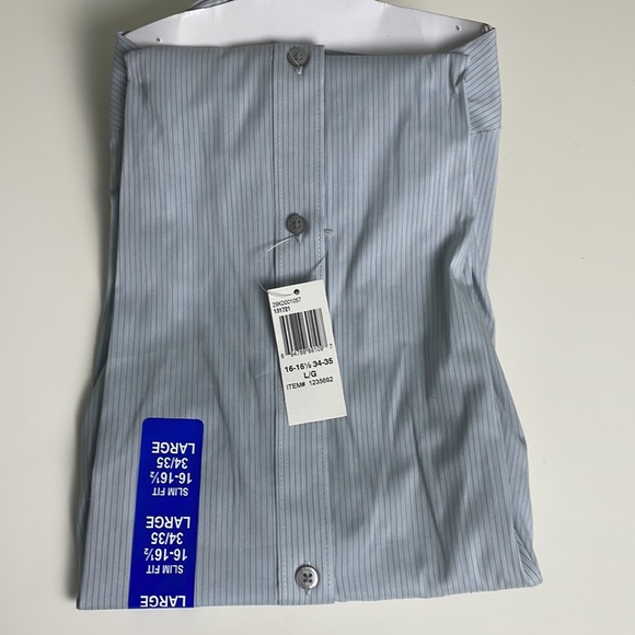 DKNY Men’s Button Down Long Sleeve Shirt -cuffed button sleeves- Large - Picture 2 of 7